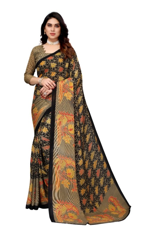 Fancy Georgette Printed Saree With blouse